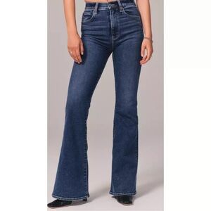 Abercrombie & Fitch The Flare Ultra High Rise Jeans Plus 20 Short Stretch New